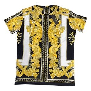 MENS GOLD MEDUSA BAROQUE ITALIAN DESIGN T-SHIRTS